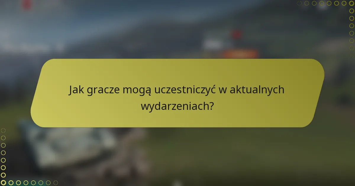 Jak gracze mogą uczestniczyć w aktualnych wydarzeniach?