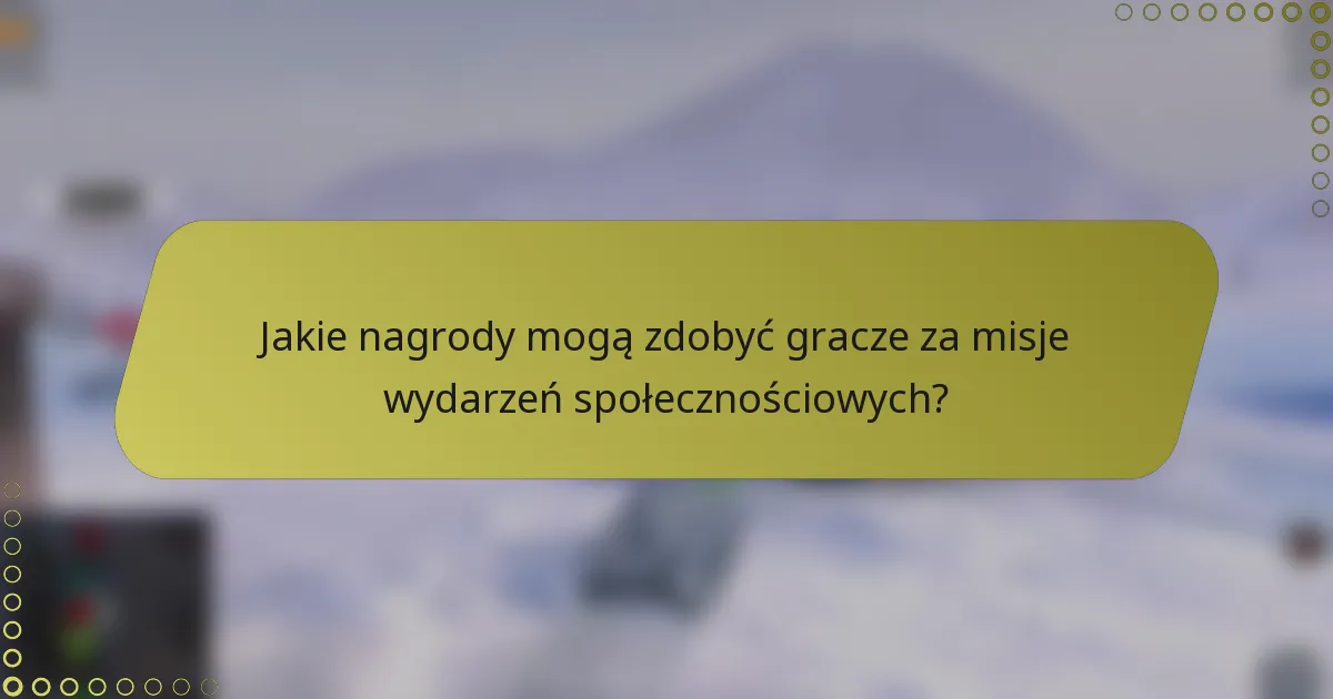 Jakie nagrody mogą zdobyć gracze za misje wydarzeń społecznościowych?