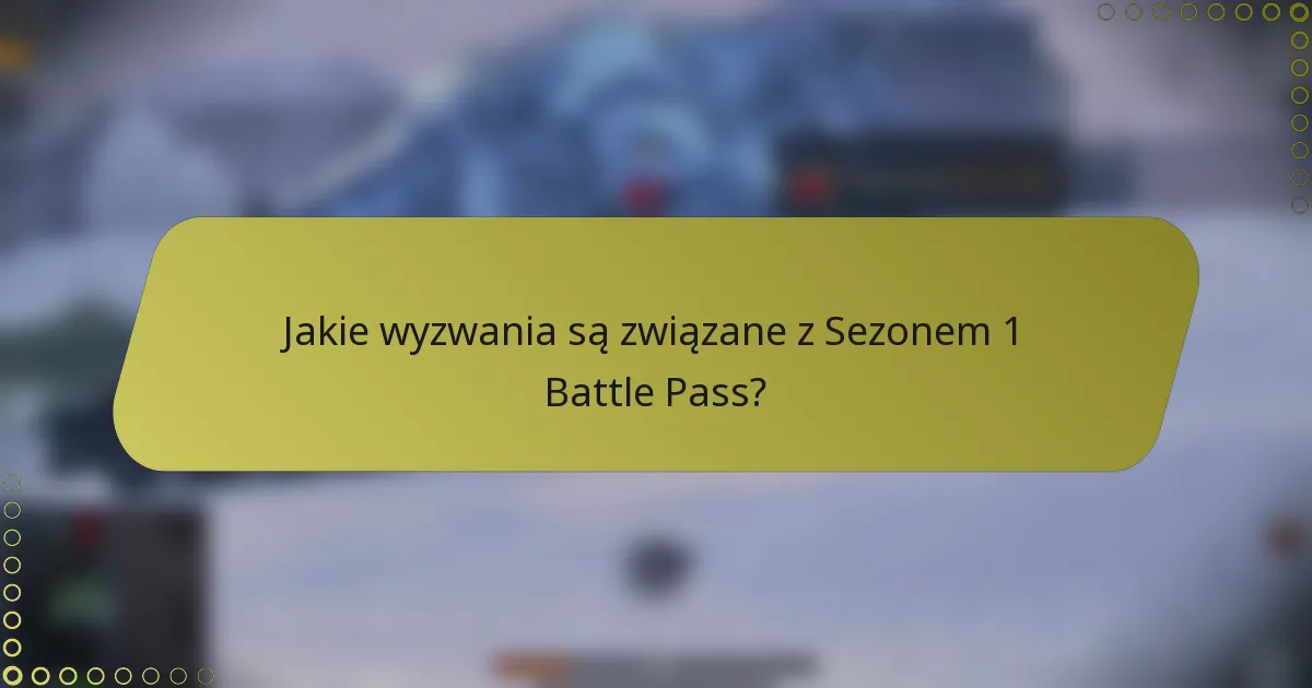 Jakie wyzwania są związane z Sezonem 1 Battle Pass?